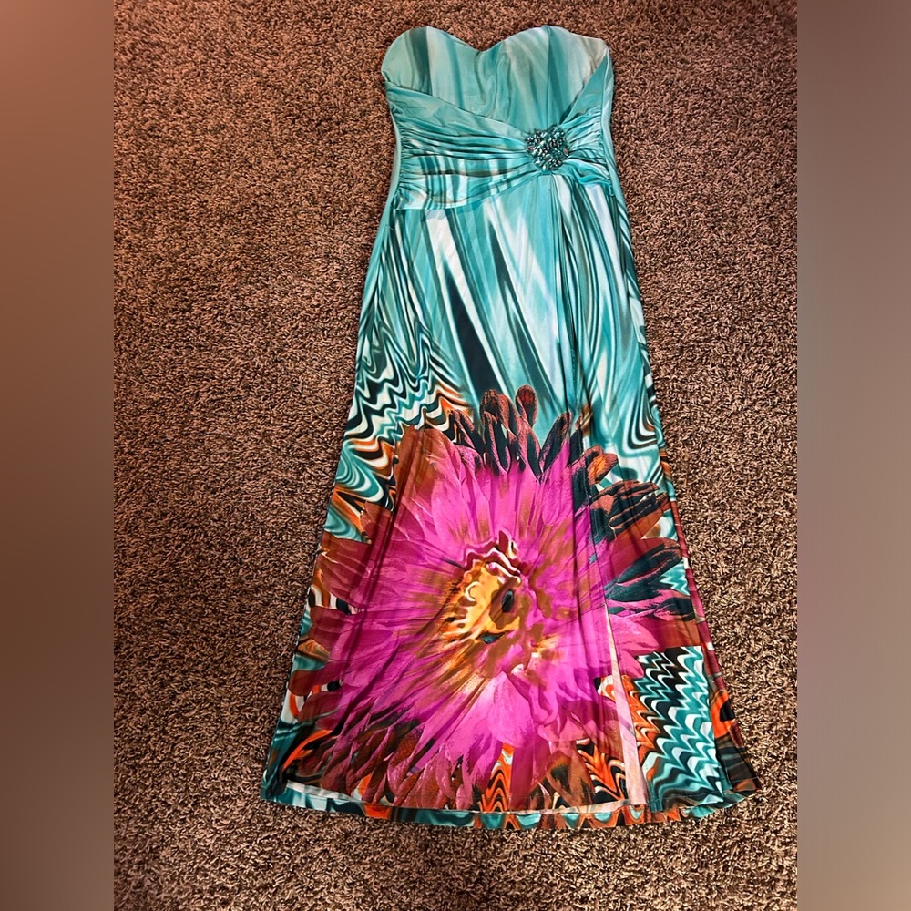 Vibrant Maxi Dress with Floral Design